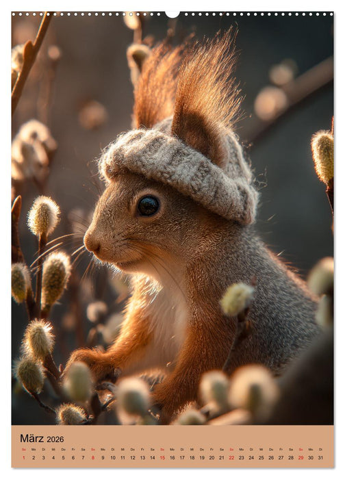 Eichhörnchen Kalender - Tierkalender mit verrückten Eichkätzchen (CALVENDO Wandkalender 2026)