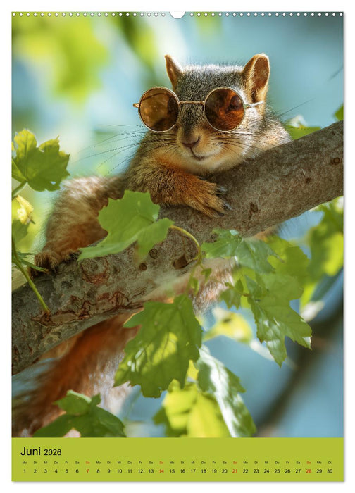 Eichhörnchen Kalender - Tierkalender mit verrückten Eichkätzchen (CALVENDO Wandkalender 2026)