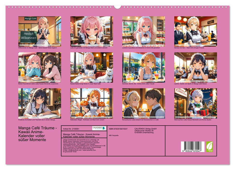 Manga Café Träume - Kawaii Anime-Kalender voller süßer Momente (CALVENDO Premium Wandkalender 2026)