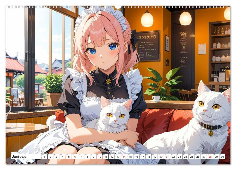 Manga Café Träume - Kawaii Anime-Kalender voller süßer Momente (CALVENDO Premium Wandkalender 2026)