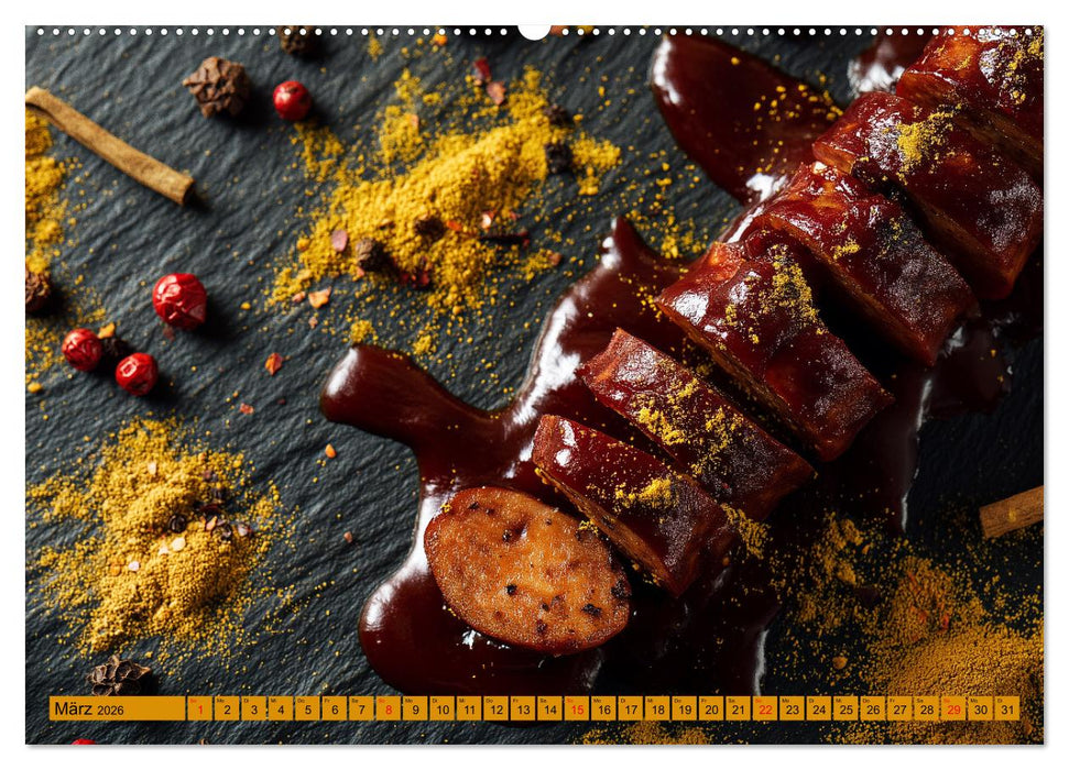 Currywurst Kalender - Das Berliner Kultgericht für Fleischliebhaber (CALVENDO Premium Wandkalender 2026)