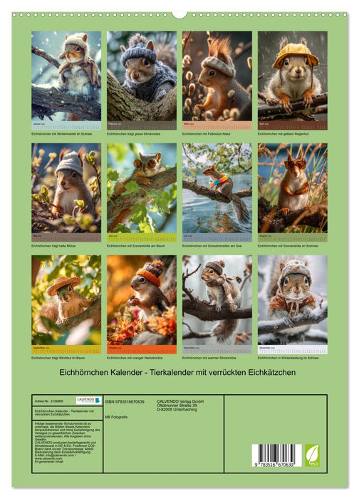 Eichhörnchen Kalender - Tierkalender mit verrückten Eichkätzchen (CALVENDO Premium Wandkalender 2026)