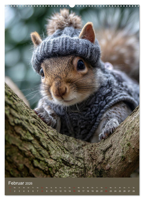 Eichhörnchen Kalender - Tierkalender mit verrückten Eichkätzchen (CALVENDO Premium Wandkalender 2026)