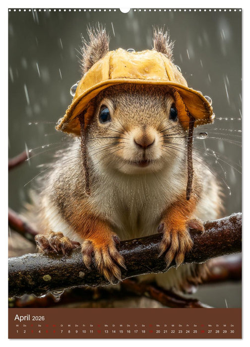 Eichhörnchen Kalender - Tierkalender mit verrückten Eichkätzchen (CALVENDO Premium Wandkalender 2026)