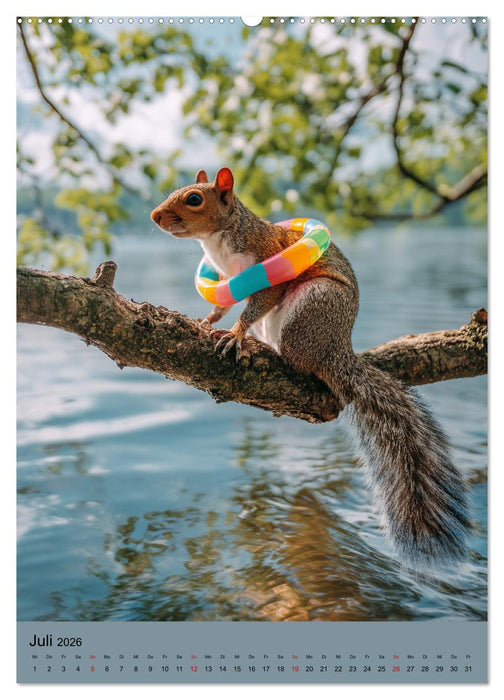Eichhörnchen Kalender - Tierkalender mit verrückten Eichkätzchen (CALVENDO Premium Wandkalender 2026)