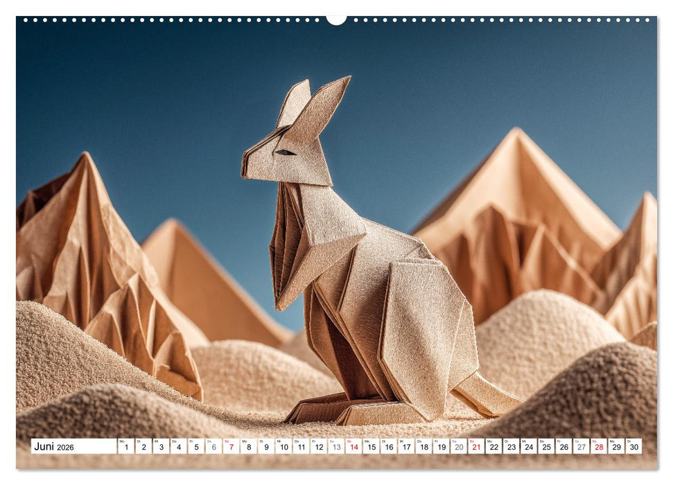 Origami Zoo - Bunter Tierkalender für Kinder und Familien (CALVENDO Premium Wandkalender 2026)