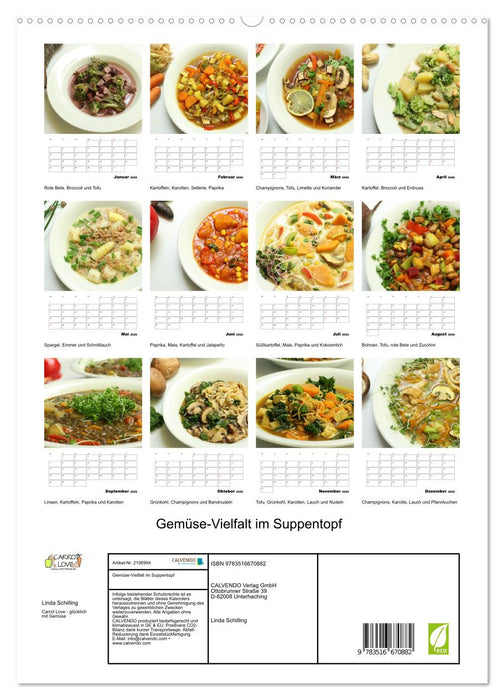 Gemüse-Vielfalt im Suppentopf (CALVENDO Premium Wandkalender 2026)