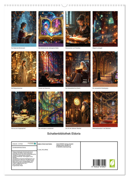 Schattenbibliothek Eldoria (CALVENDO Premium Wandkalender 2026)