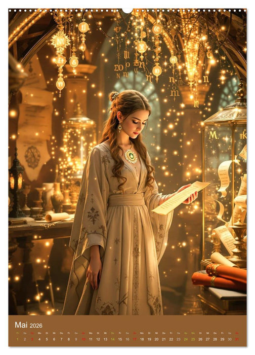 Schattenbibliothek Eldoria (CALVENDO Premium Wandkalender 2026)