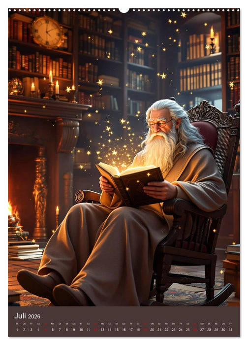 Schattenbibliothek Eldoria (CALVENDO Premium Wandkalender 2026)