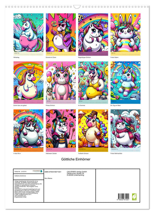 Göttliche Einhörner (CALVENDO Wandkalender 2026)