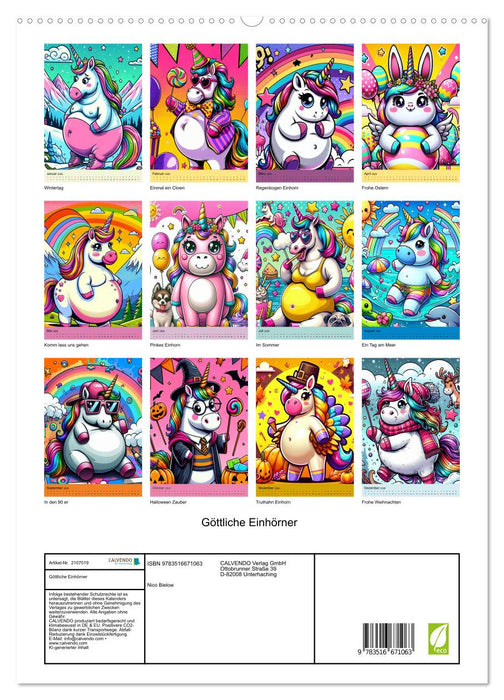 Göttliche Einhörner (CALVENDO Premium Wandkalender 2026)