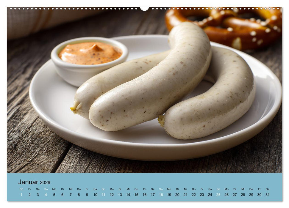 Bayrische Weißwurst - Traditioneller Küchenkalender für Genießer (CALVENDO Wandkalender 2026)