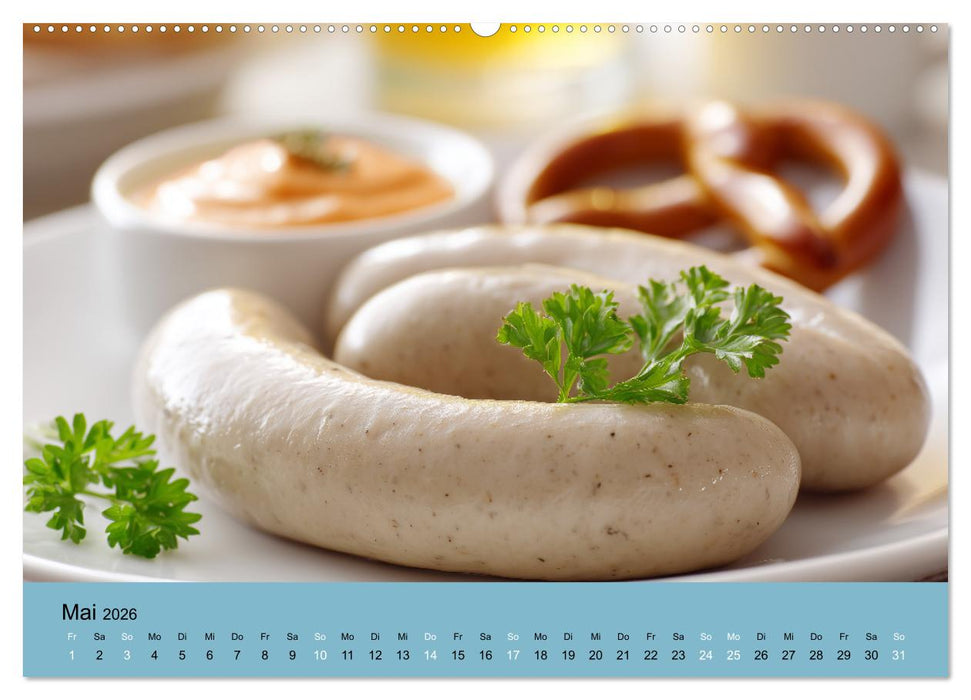 Bayrische Weißwurst - Traditioneller Küchenkalender für Genießer (CALVENDO Wandkalender 2026)