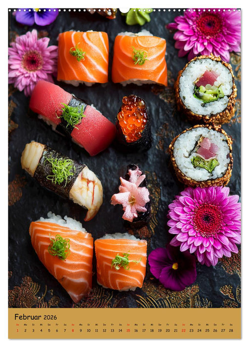 Sushi Kalender - Japanisches Essen für Sushi Liebhaber (CALVENDO Wandkalender 2026)