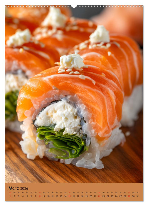 Sushi Kalender - Japanisches Essen für Sushi Liebhaber (CALVENDO Wandkalender 2026)