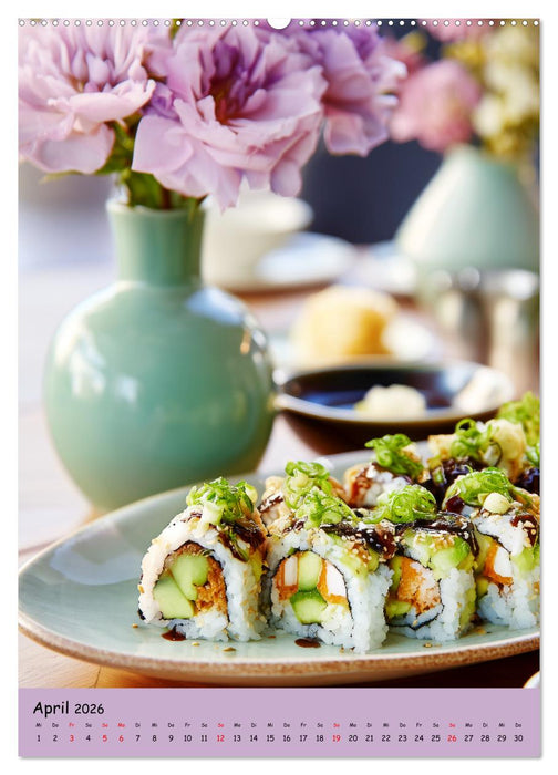 Sushi Kalender - Japanisches Essen für Sushi Liebhaber (CALVENDO Wandkalender 2026)
