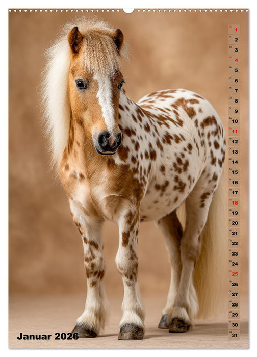 Das Leben ist ein Ponyhof - Zwergponys im Studiolicht (CALVENDO Premium Wandkalender 2026)