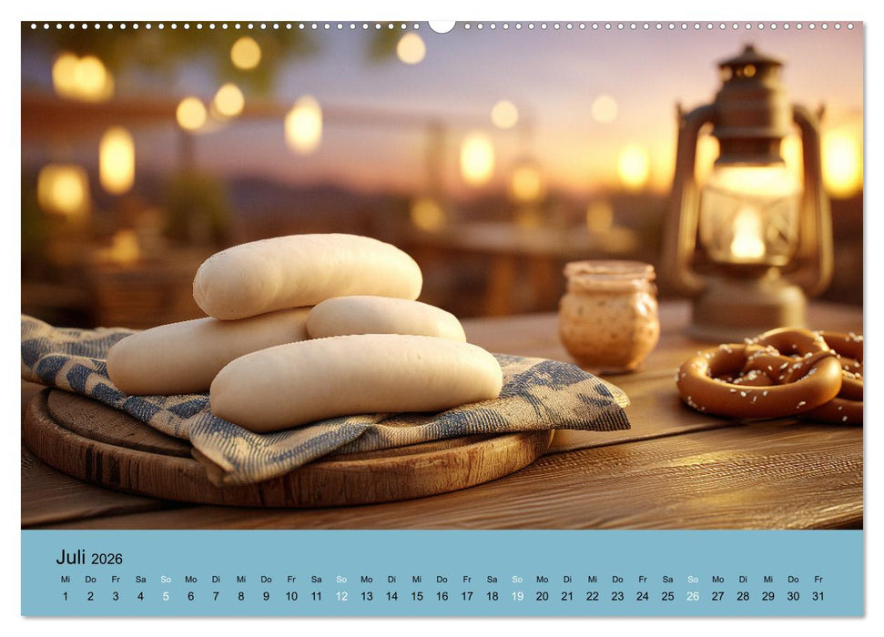 Bayrische Weißwurst - Traditioneller Küchenkalender für Genießer (CALVENDO Premium Wandkalender 2026)