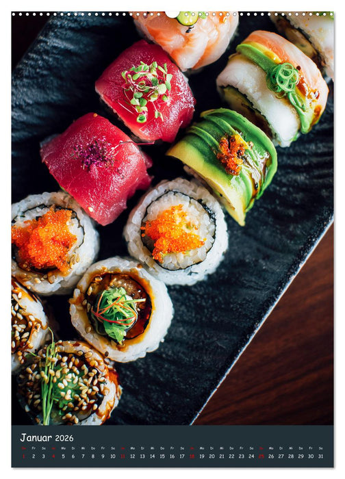 Sushi Kalender - Japanisches Essen für Sushi Liebhaber (CALVENDO Premium Wandkalender 2026)