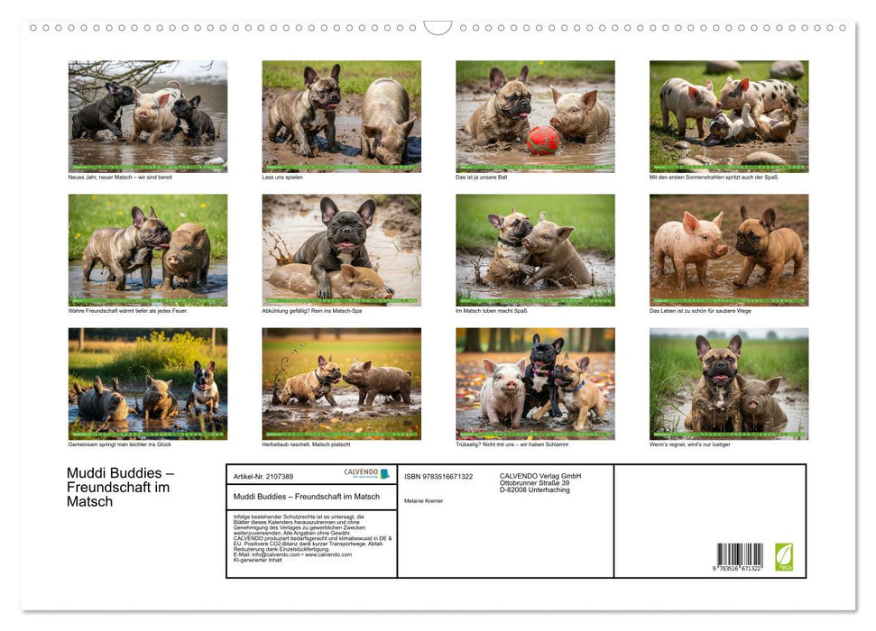 Muddi Buddies – Freundschaft im Matsch (CALVENDO Wandkalender 2026)