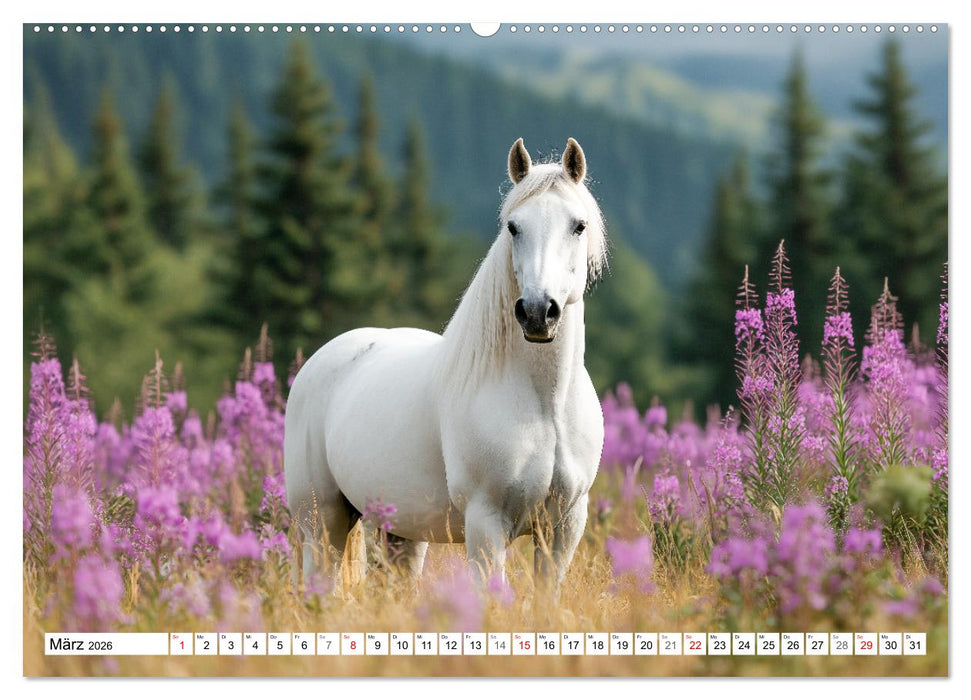 Pferde in freier Natur (CALVENDO Premium Wandkalender 2026)