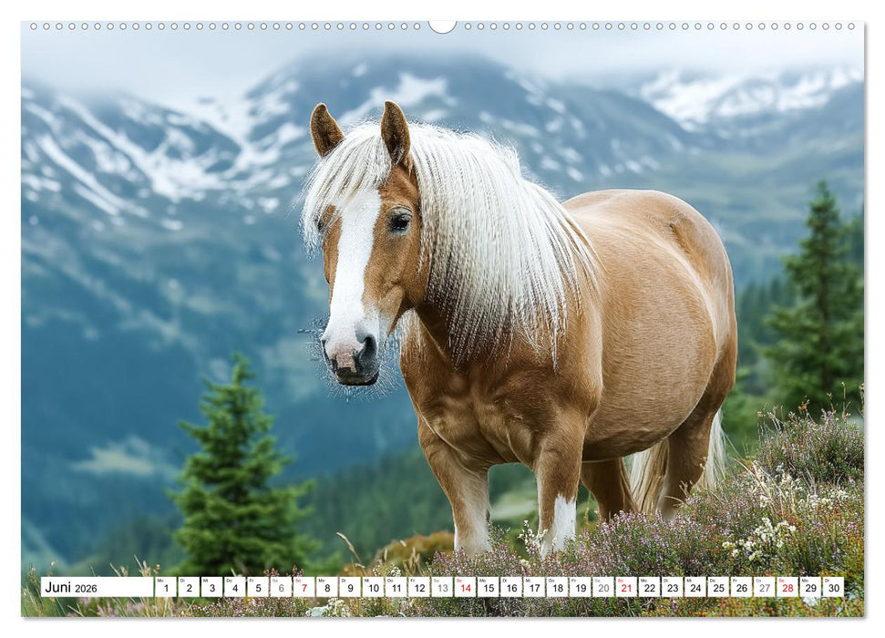 Pferde in freier Natur (CALVENDO Premium Wandkalender 2026)