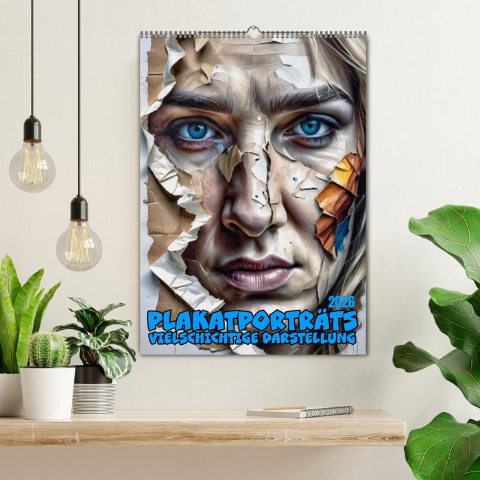 Plakatporträts, vielschichtige Darstellung (CALVENDO Wandkalender 2026)