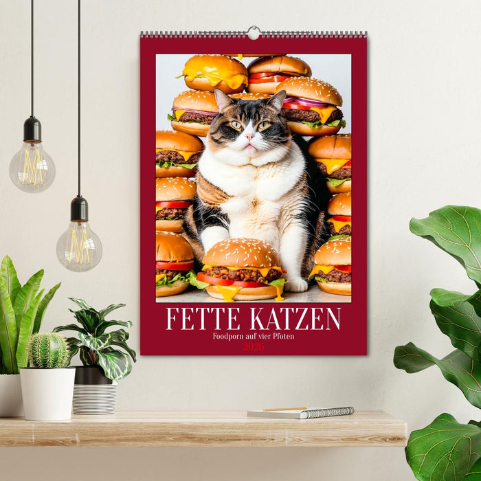 FETTE KATZEN - Foodporn auf vier Pfoten (CALVENDO Wandkalender 2026)