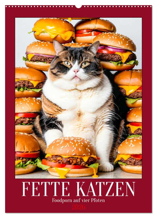 FETTE KATZEN - Foodporn auf vier Pfoten (CALVENDO Wandkalender 2026)