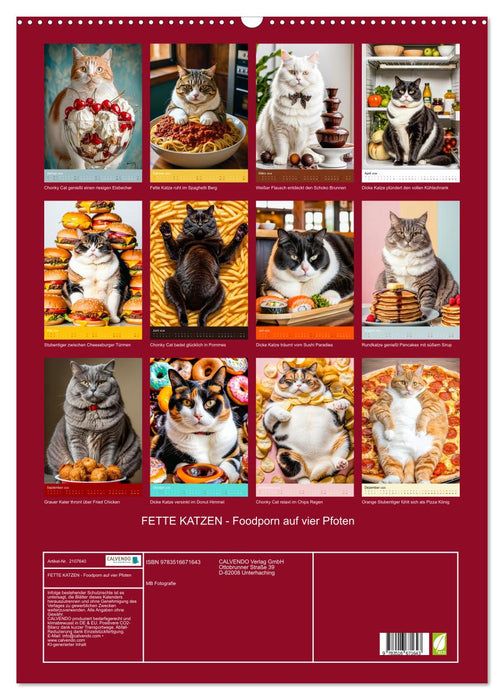 FETTE KATZEN - Foodporn auf vier Pfoten (CALVENDO Wandkalender 2026)