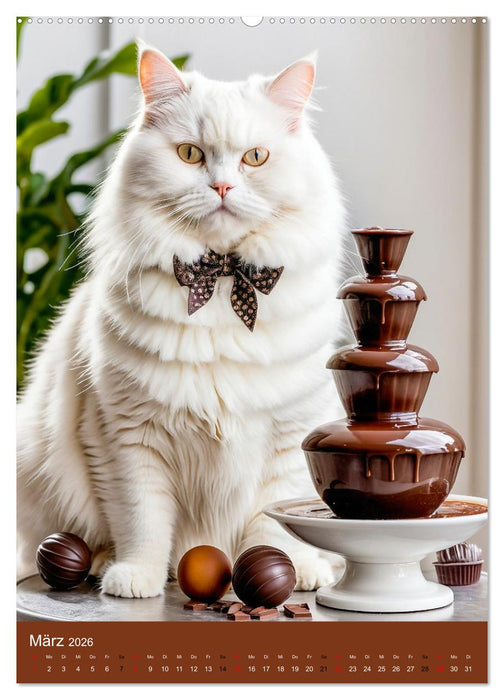 FETTE KATZEN - Foodporn auf vier Pfoten (CALVENDO Wandkalender 2026)