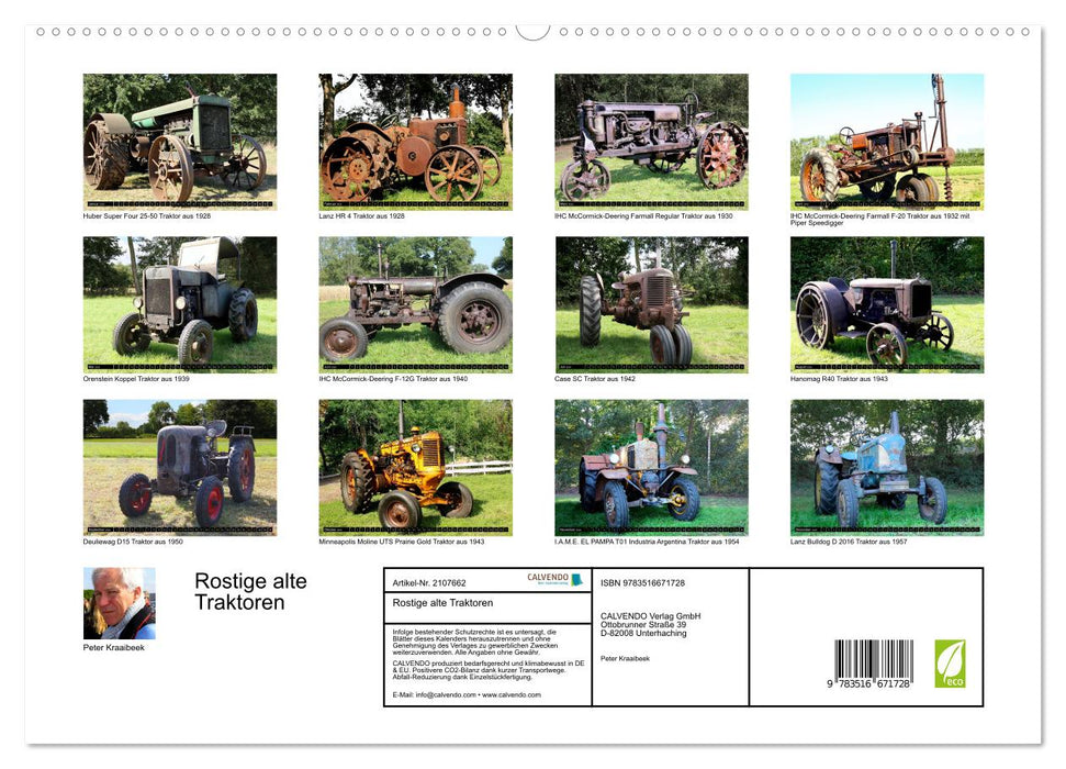 Rostige alte Traktoren (CALVENDO Premium Wandkalender 2026)
