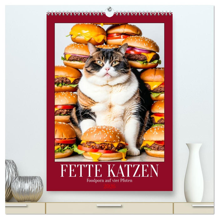 FETTE KATZEN - Foodporn auf vier Pfoten (CALVENDO Premium Wandkalender 2026)