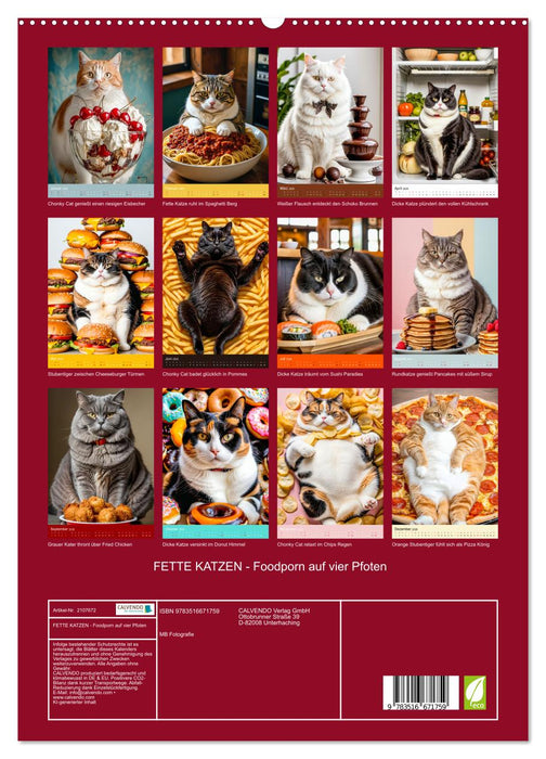 FETTE KATZEN - Foodporn auf vier Pfoten (CALVENDO Premium Wandkalender 2026)