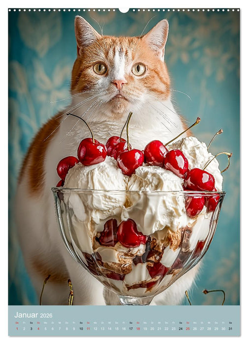 FETTE KATZEN - Foodporn auf vier Pfoten (CALVENDO Premium Wandkalender 2026)