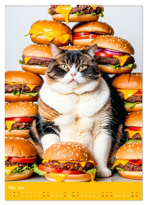 FETTE KATZEN - Foodporn auf vier Pfoten (CALVENDO Premium Wandkalender 2026)