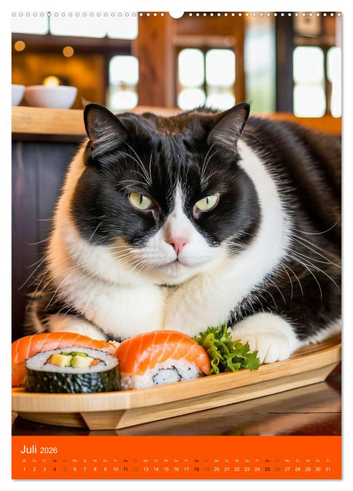 FETTE KATZEN - Foodporn auf vier Pfoten (CALVENDO Premium Wandkalender 2026)