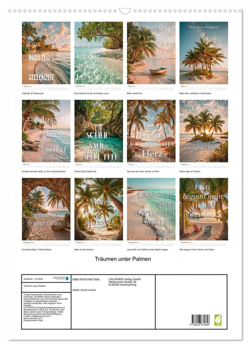 Träumen unter Palmen (CALVENDO Wandkalender 2026)