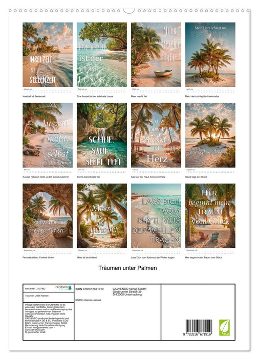 Träumen unter Palmen (CALVENDO Premium Wandkalender 2026)