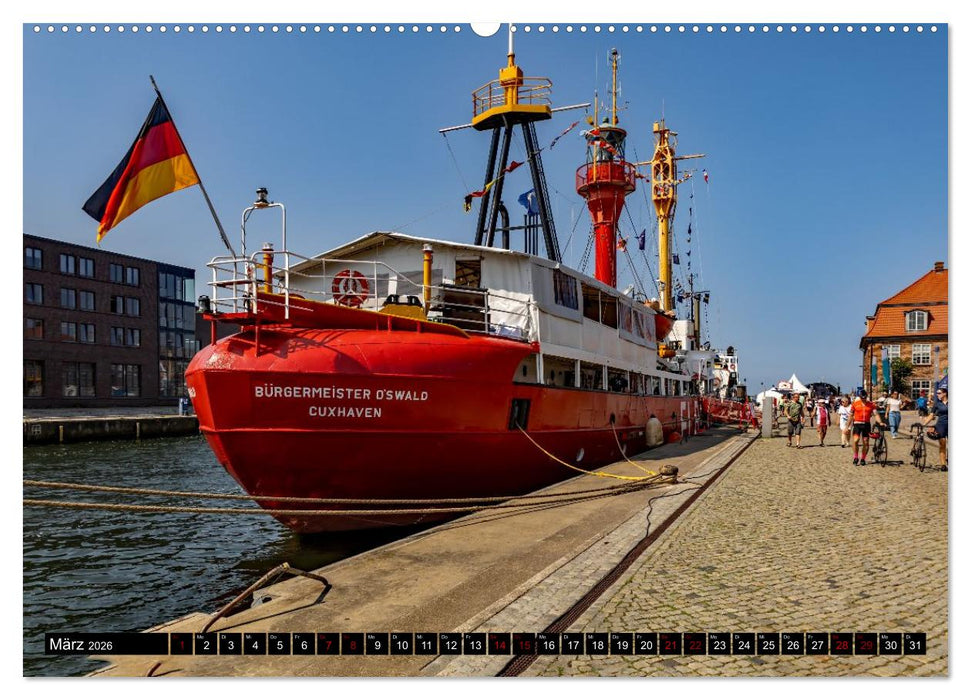 Feuerschiff Elbe 1 - In der Hansestadt Wismar (CALVENDO Wandkalender 2026)