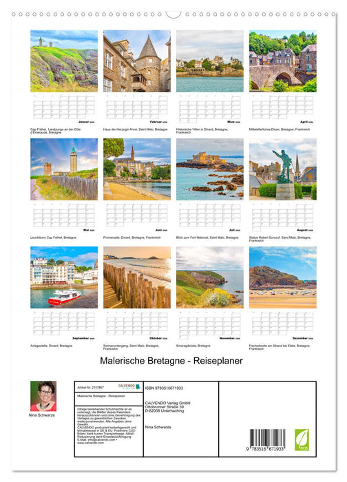 Malerische Bretagne - Reiseplaner (CALVENDO Premium Wandkalender 2026)