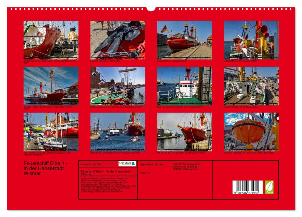 Feuerschiff Elbe 1 - In der Hansestadt Wismar (CALVENDO Premium Wandkalender 2026)