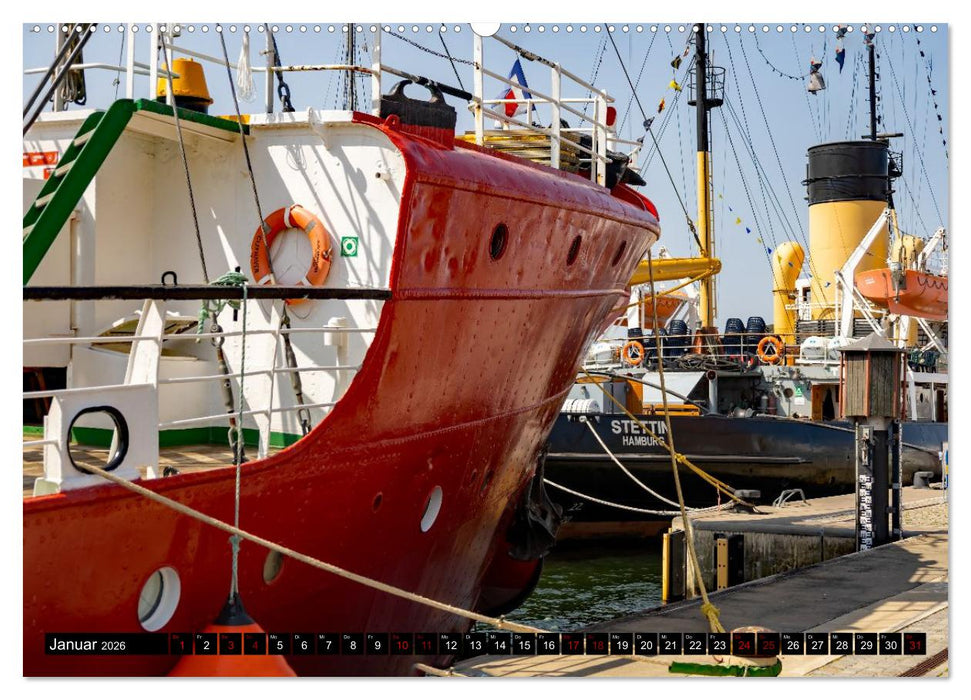 Feuerschiff Elbe 1 - In der Hansestadt Wismar (CALVENDO Premium Wandkalender 2026)