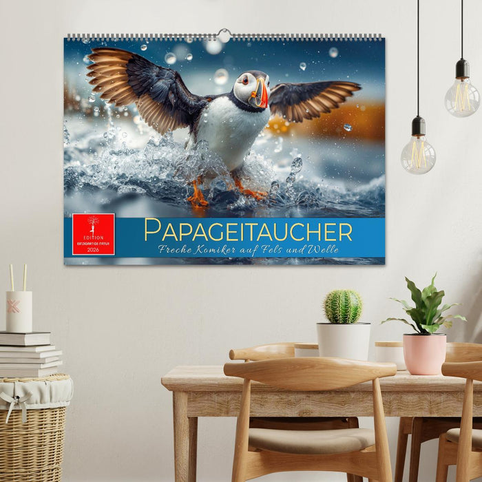 Papageitaucher - Freche Komiker auf Fels und Welle (CALVENDO Wandkalender 2026)