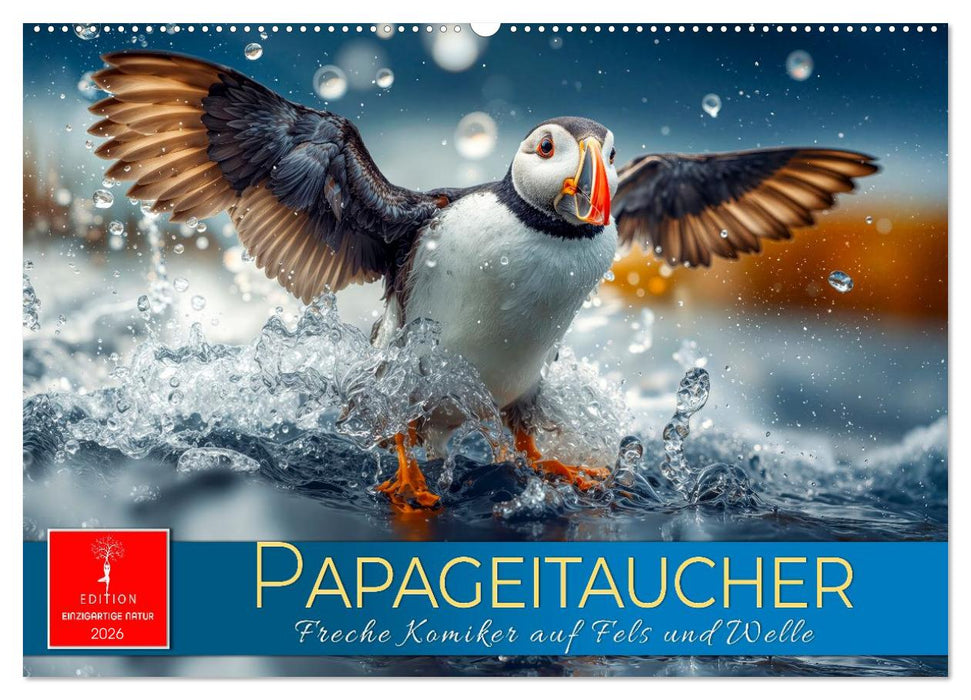 Papageitaucher - Freche Komiker auf Fels und Welle (CALVENDO Wandkalender 2026)