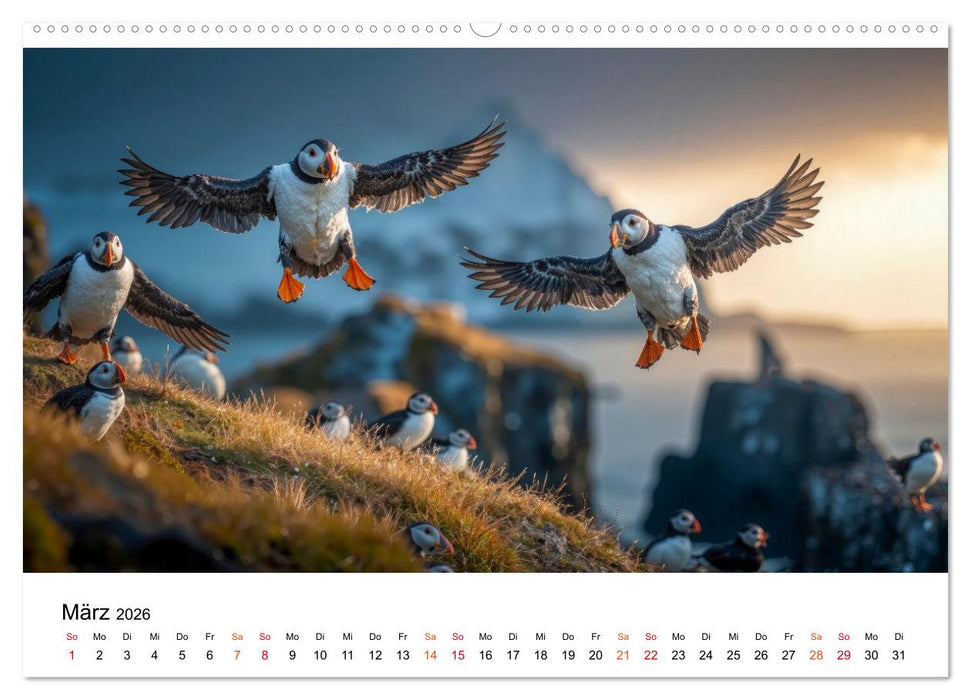 Papageitaucher - Freche Komiker auf Fels und Welle (CALVENDO Wandkalender 2026)