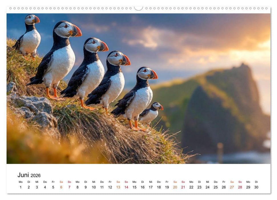 Papageitaucher - Freche Komiker auf Fels und Welle (CALVENDO Wandkalender 2026)