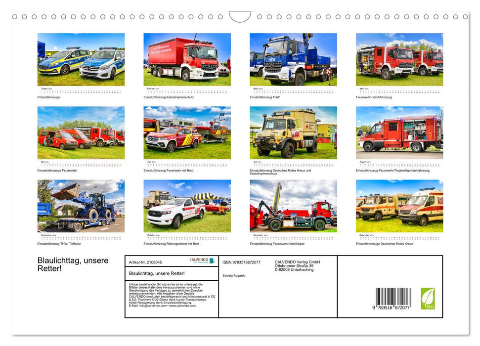 Blaulichttag, unsere Retter! (CALVENDO Wandkalender 2026)
