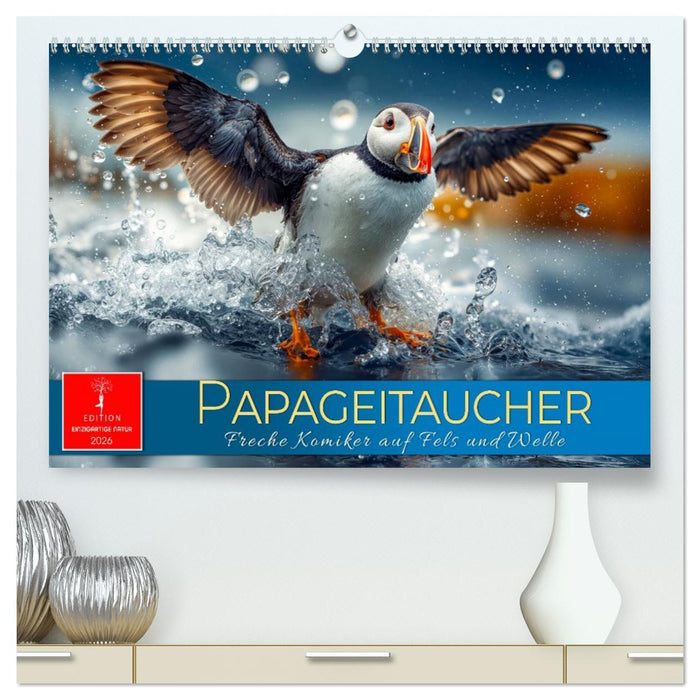 Papageitaucher - Freche Komiker auf Fels und Welle (CALVENDO Premium Wandkalender 2026)